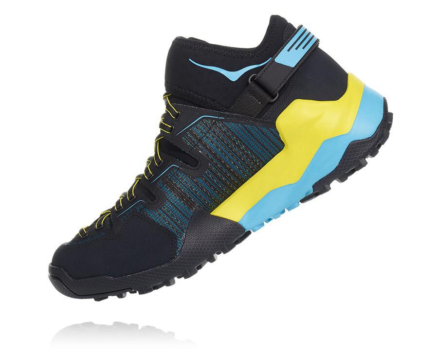 Trail Shoes Mens - Hoka One One Arkali - Black/Blue - TAVPQFW-74